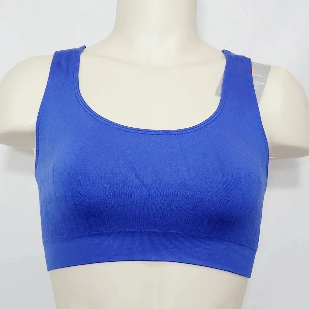 MEDIUM‎ Hanes HC35 Wire Free Sports Bra Water Blue